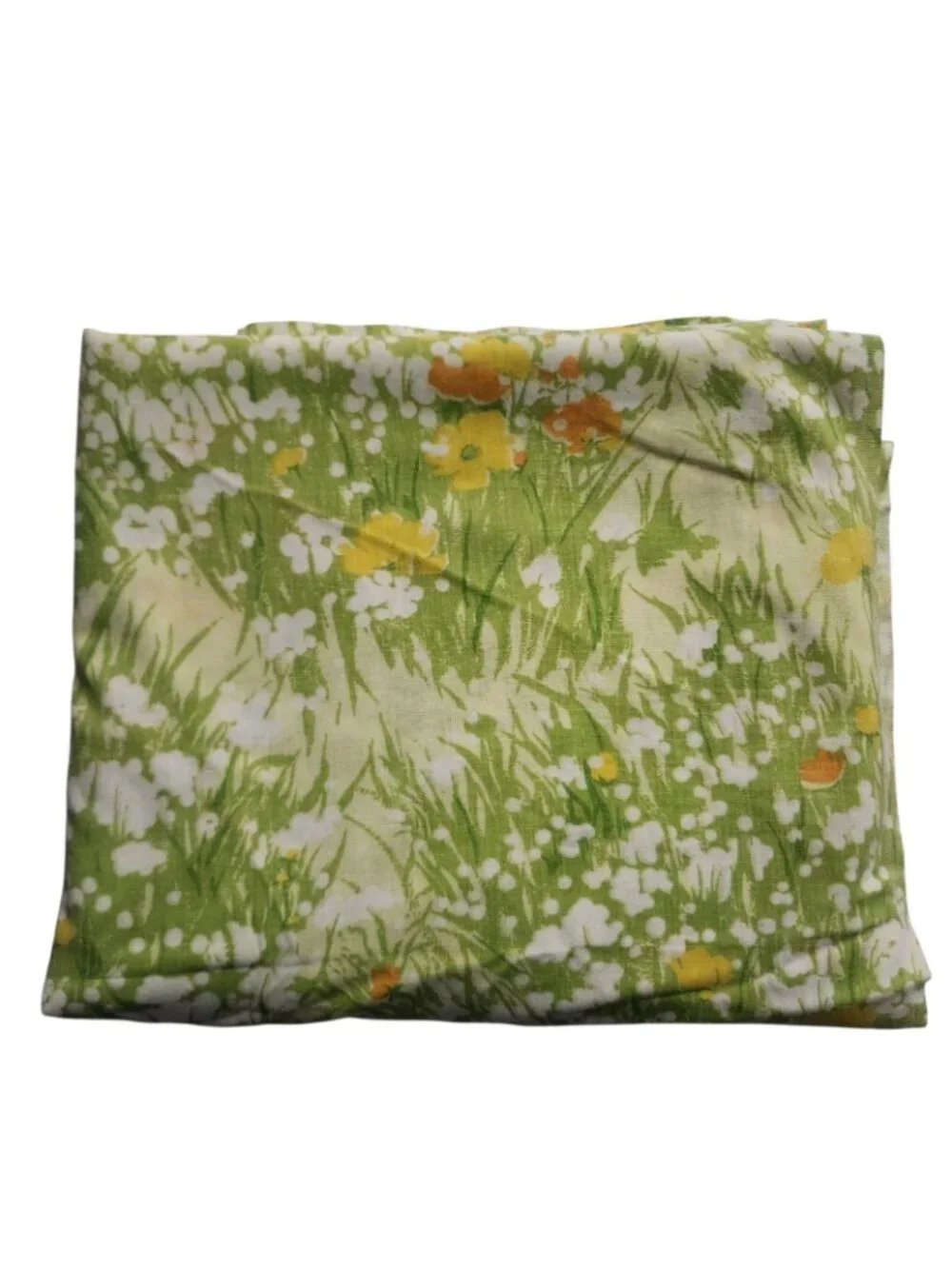 Vintage Green Floral Dan River Dantrel King Size Flat Sheet 100